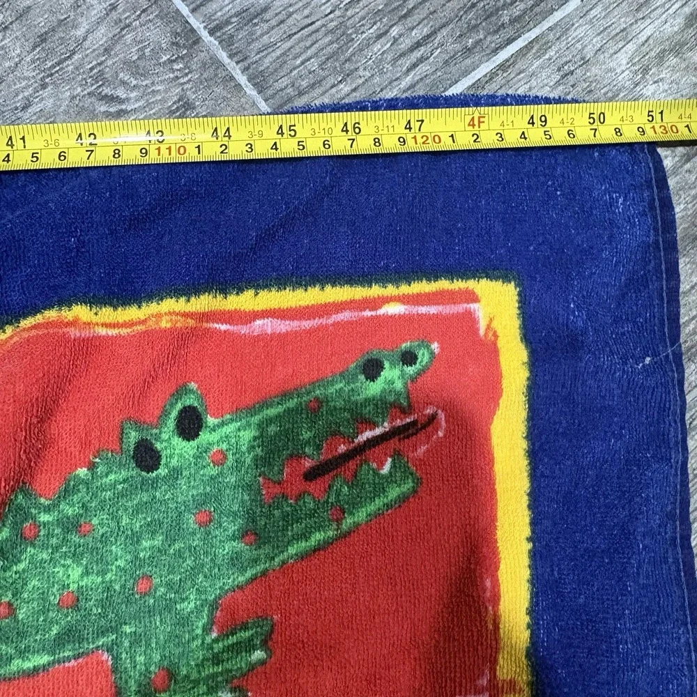 Vtg Brazilian Safari Impact Colorful XL Beach Towel 80s 90s Jungle 67X51